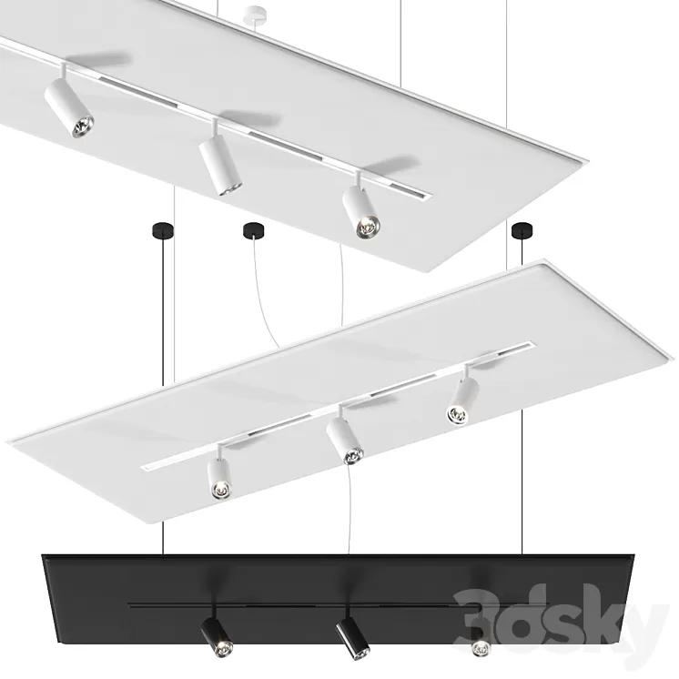 T system Track by Caimi Brevetti Pendant lamp 3dskymodel