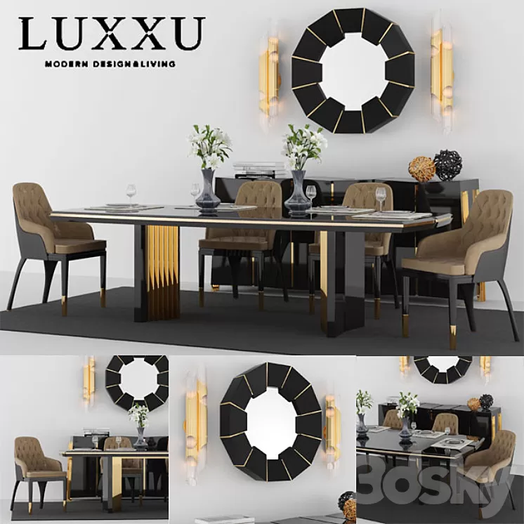 Table + Chair Set_2 by LUXXU 3dskymodel
