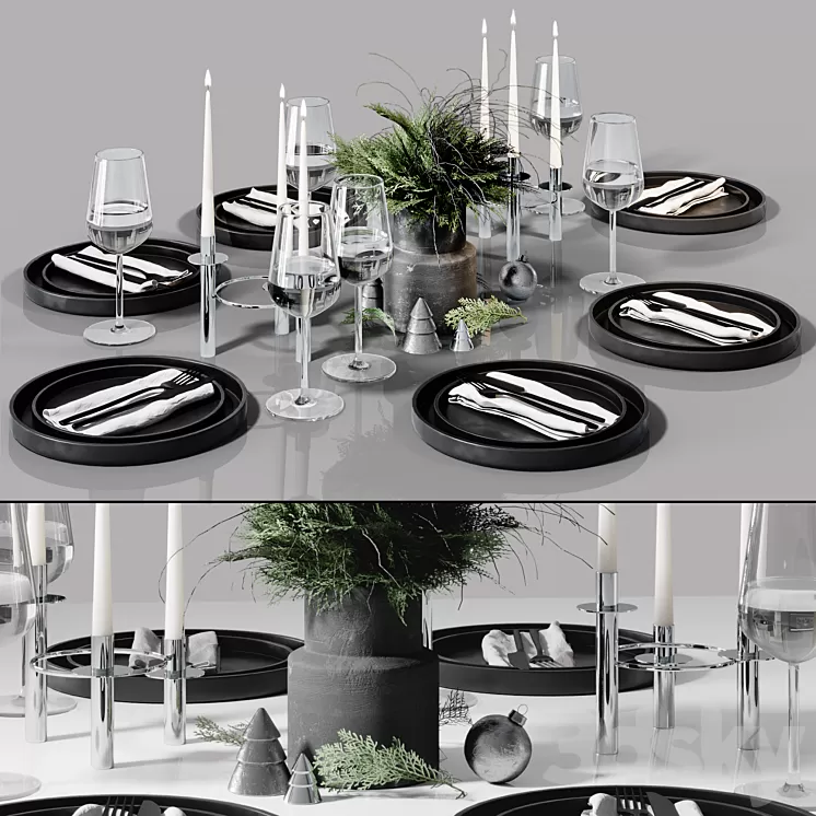Table setting in Scandinavian style 3dskymodel