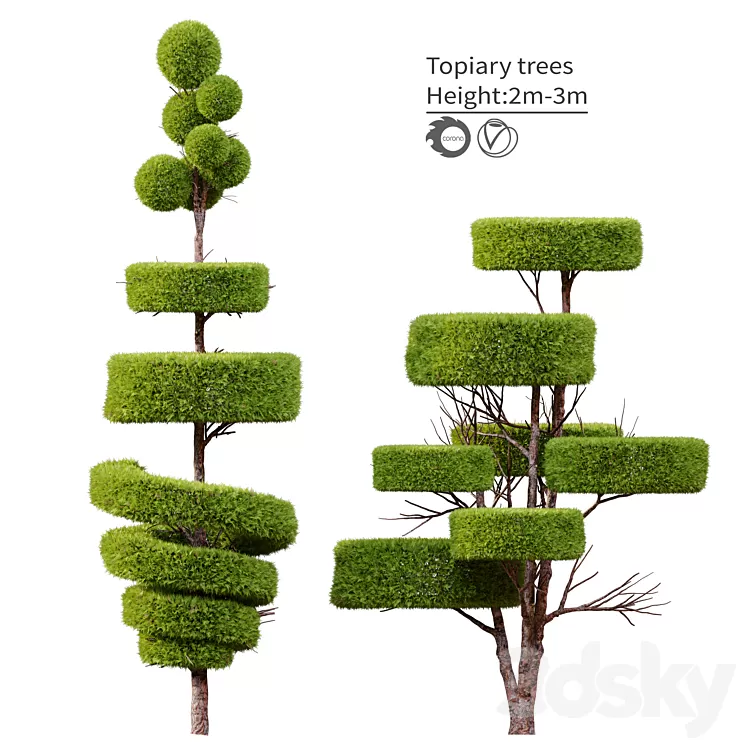 Topiary trees 3dskymodel