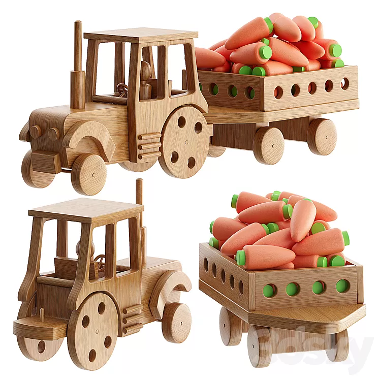 Tractor with Trailer 3dskymodel