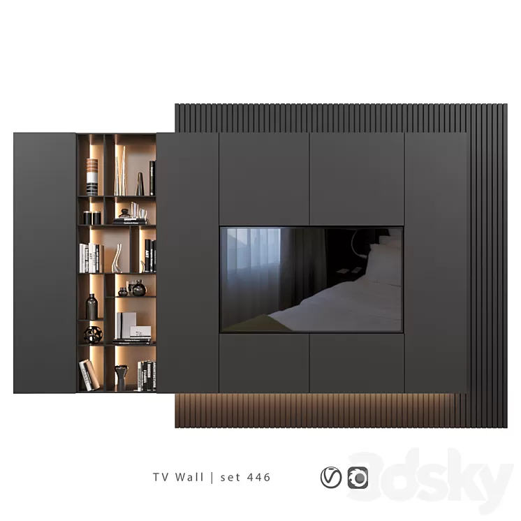 TV Wall | set 446 3dskymodel
