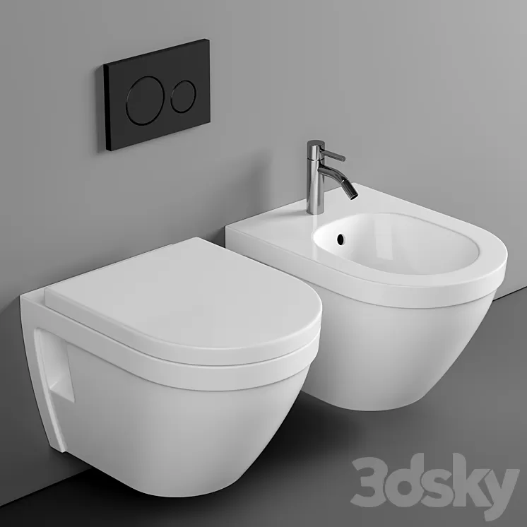 Wall hung toilet bowl VitrA S50 7740B003-0075 rimless 3dskymodel