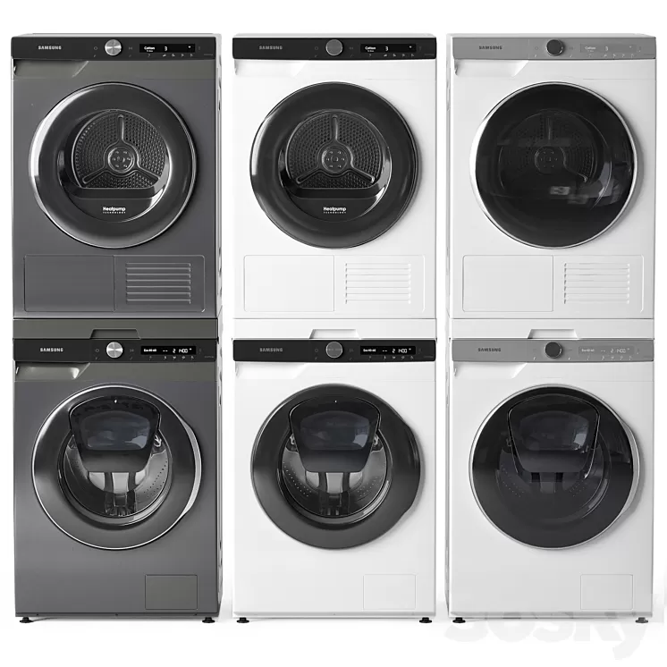 Washing machine and dryer Samsung 3dskymodel