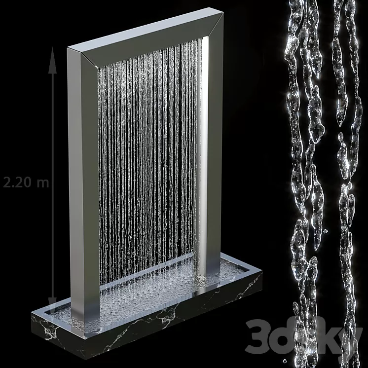 Waterfall fountains 004 3dskymodel