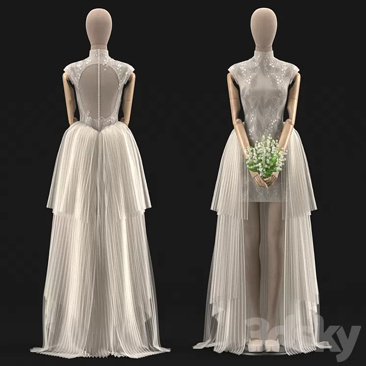 wedding dress 02 3dskymodel
