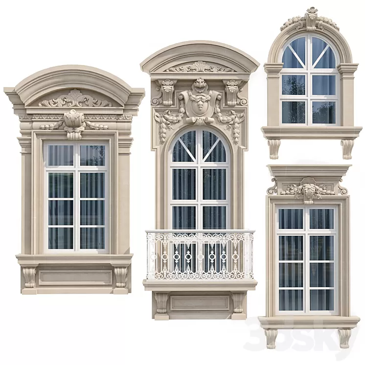 Windows in the style of modern classic 8 3dskymodel