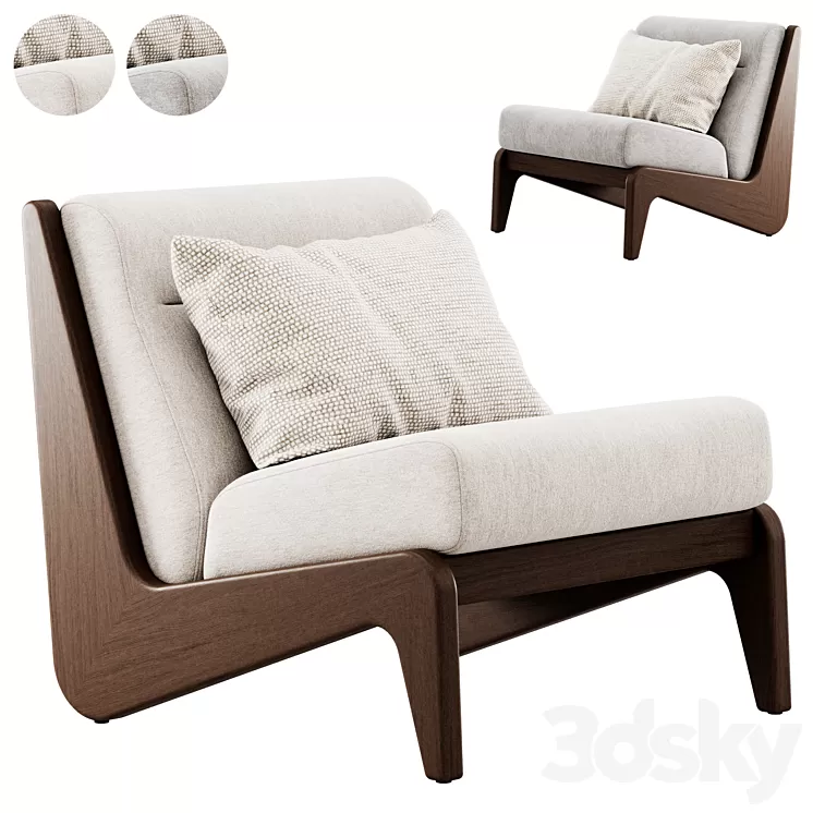 Wooden armchair Fletcher by Soho Home 3dskymodel