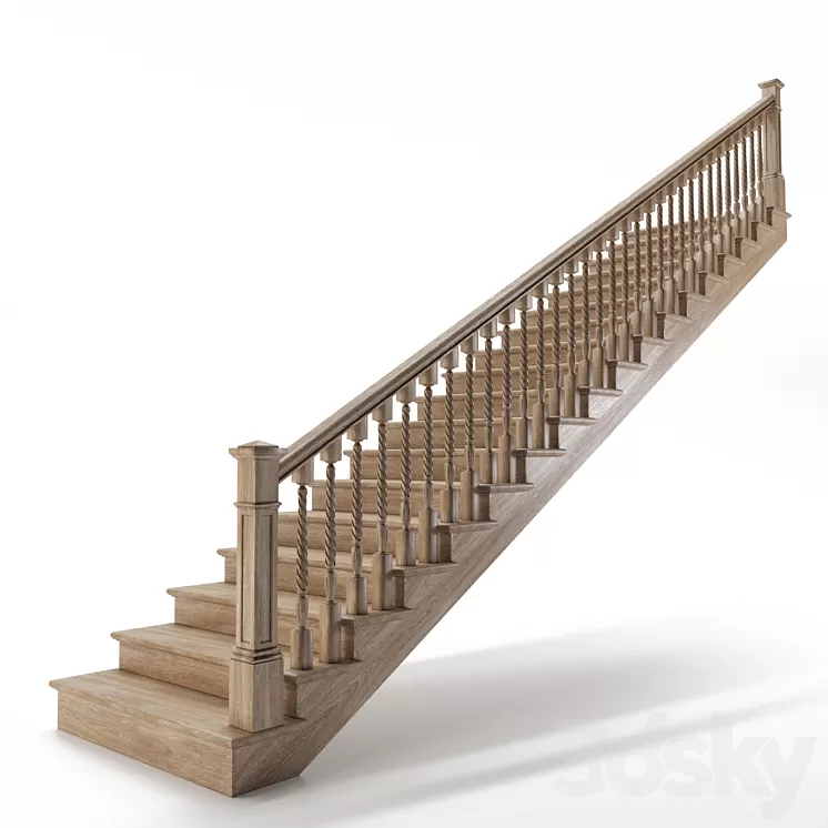 wooden stairs 3dskymodel