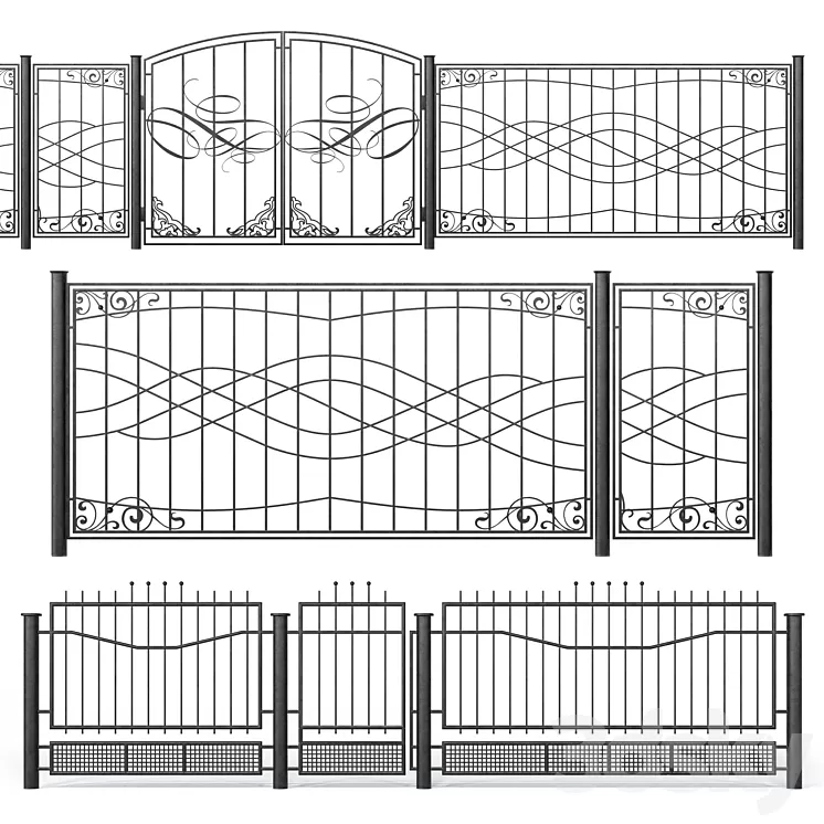 Wrought iron fences – Set 2 3dskymodel