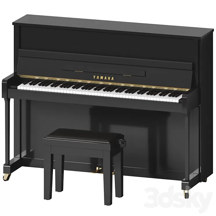 Yamaha b2 PE piano with bench 3dskymodel